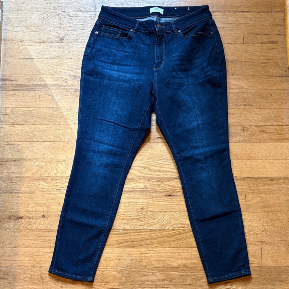 LOFT Dark Blue Women's Curvy Skinny Jeans